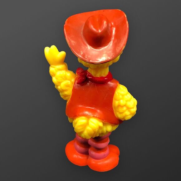 VTG JHP Sesame Street Big Bird Cowboy Hat Farm Farmer PVC Figure Toy 3” Henson - Picture 3 of 6